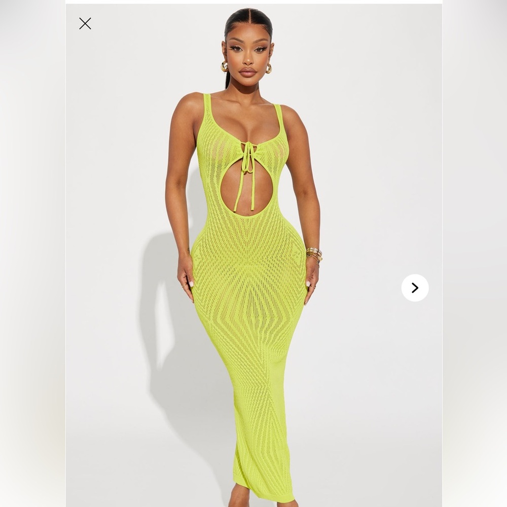 Vibrant Lime Green Vacation Maxi Dress